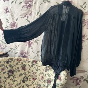 Balloony Silk french Chiffonn Tie Scarf Blouse Artist style Simone Barbieri